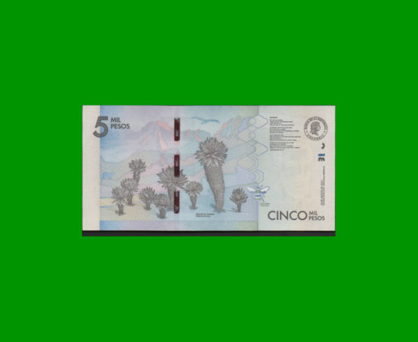 BILLETE DE  COLOMBIA 5.000,00 PESOS, PICK NEW, ESTADO SIN CIRCULAR.- - Imagen 2