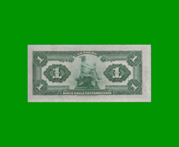 BILLETE DE  COSTA RICA 1,00 COLON, PICK S121, ESTADO SIN CIRCULAR.- - Imagen 2