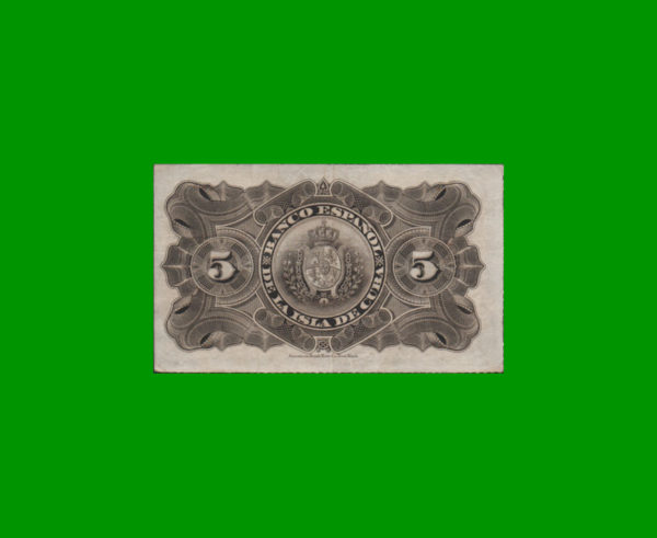BILLETE DE
  CUBA 5,00 PESOS, PICK 48a, ESTADO MUY BUENO+.- - Imagen 2