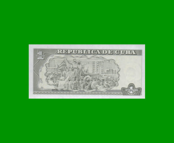 BILLETE DE
  CUBA 1,00 PESO, PICK 128c, ESTADO SIN CIRCULAR.- - Imagen 2