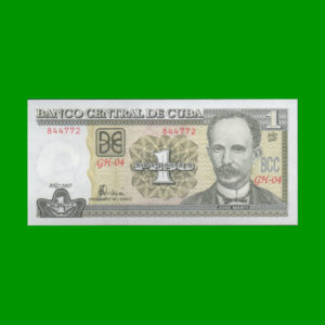 BILLETE DE
CUBA 1,00 PESO, PICK 128c, ESTADO SIN CIRCULAR.-
