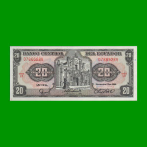 BILLETE DE
  ECUADOR 20,00 SUCRES, PICK 121Aa, ESTADO SIN CIRCULAR.-
