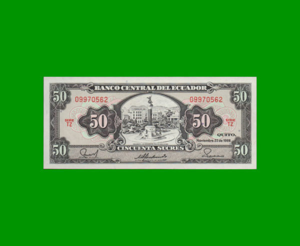 BILLETE DE
  ECUADOR 50,00 SUCRES, PICK 122, ESTADO SIN CIRCULAR.-