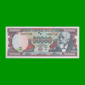 BILLETE DE
  ECUADOR 50.000,00 SUCRES, PICK 130b, ESTADO SIN CIRCULAR.-