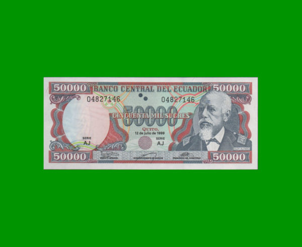 BILLETE DE
  ECUADOR 50.000,00 SUCRES, PICK 130b, ESTADO SIN CIRCULAR.-