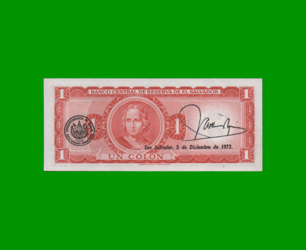 BILLETE EL
  SALVADOR 1,00 COLON, PICK 115, ESTADO SIN CIRCULAR.- - Imagen 2