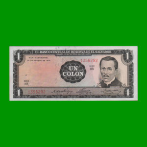 BILLETE EL
  SALVADOR 1,00 COLON, PICK 115, ESTADO SIN CIRCULAR.-