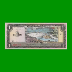BILLETE EL
  SALVADOR 1,00 COLON, PICK 125b, ESTADO SIN CIRCULAR.-