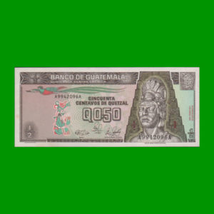 BILLETE DE
  GUATEMALA 0,50 QUETZAL, PICK 72b, ESTADO SIN CIRCULAR.-
