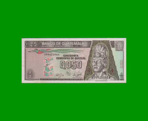 BILLETE DE
  GUATEMALA 0,50 QUETZAL, PICK 72b, ESTADO SIN CIRCULAR.-