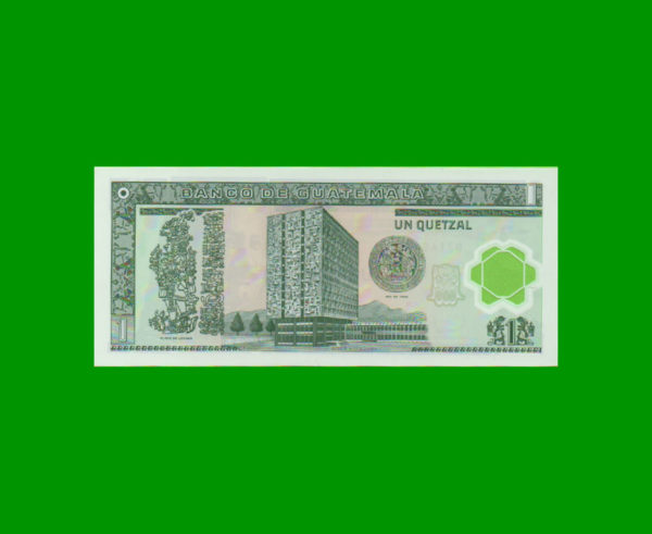 BILLETE DE
  GUATEMALA 1,00 QUETZAL POLYMERO, PICK 109, ESTADO SIN CIRCULAR.- - Imagen 2