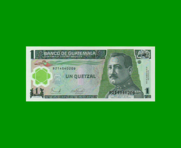 BILLETE DE
  GUATEMALA 1,00 QUETZAL POLYMERO, PICK 109, ESTADO SIN CIRCULAR.-