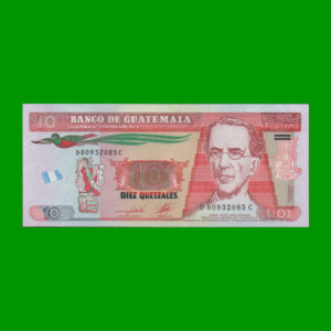 BILLETE DE
  GUATEMALA 10,00 QUETZALES, PICK 123c, ESTADO SIN CIRCULAR.-