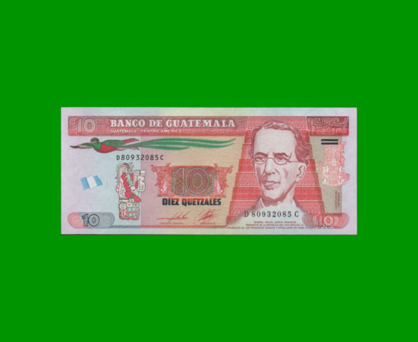 BILLETE DE
  GUATEMALA 10,00 QUETZALES, PICK 123c, ESTADO SIN CIRCULAR.-
