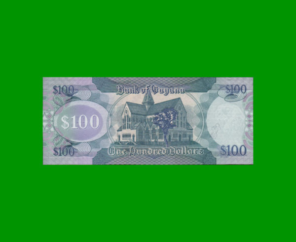 BILLETE DE
  GUYANA 100,00 DOLARES, PICK 36b, ESTADO SIN CIRCULAR.- - Imagen 2