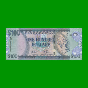 BILLETE DE
  GUYANA 100,00 DOLARES, PICK 36b, ESTADO SIN CIRCULAR.-