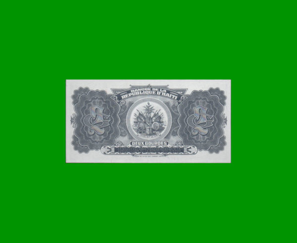 BILLETE DE
  HAITI 2,00 GOURDES, PICK 260, ESTADO SIN CIRCULAR.- - Imagen 2