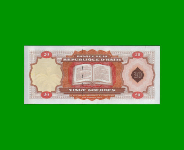 BILLETE DE
  HAITI 20,00 GOURDES, PICK 271, ESTADO SIN CIRCULAR.- - Imagen 2