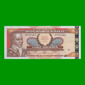 BILLETE DE
  HAITI 20,00 GOURDES, PICK 271, ESTADO SIN CIRCULAR.-