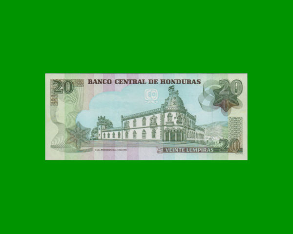 BILLETE DE
  HONDURAS 20,00 LEMPIRAS, PICK 93a, ESTADO SIN CIRCULAR.- - Imagen 2