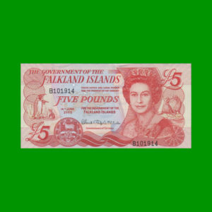 BILLETE DE
  (FALKLAND ISLANS) ISLAS MALVINAS 5,00 POUNDS, PICK 17, ESTADO SIN CIRCULAR.-