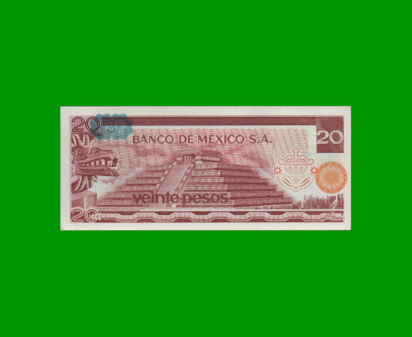 BILLETE DE
  MEXICO 20,00 PESOS, PICK 64d, ESTADO SIN CIRCULAR.- - Imagen 2