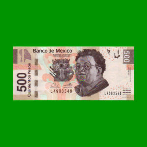 BILLETE DE  MEXICO 500,00 PESOS, PICK 126, ESTADO SIN CIRCULAR.-