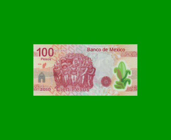 BILLETE DE
  MEXICO 100,00 PESOS, POLYMERO, PICK 128, ESTADO SIN CIRCULAR.- - Imagen 2