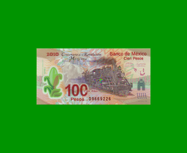 BILLETE DE
  MEXICO 100,00 PESOS, POLYMERO, PICK 128, ESTADO SIN CIRCULAR.-