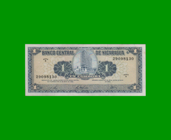 BILLETE DE
  NICARAGUA 1,00 CORDOBA, PICK 115, ESTADO MUY BUENO+.-
