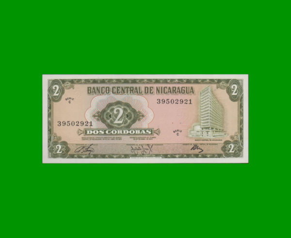 BILLETE DE
  NICARAGUA 2,00 CORDOBAS, PICK 121a, ESTADO SIN CIRCULAR.-