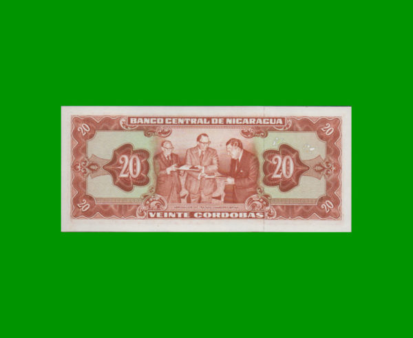 BILLETE DE
  NICARAGUA 20,00 CORDOBAS, PICK 124, ESTADO SIN CIRCULAR.- - Imagen 2