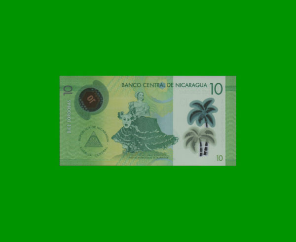 BILLETE DE
  NICARAGUA 10,00 CORDOBAS POLYMERO, PICK 209, ESTADO SIN CIRCULAR.- - Imagen 2