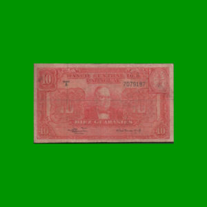 BILLETE DE
  PARAGUAY 10,00 GUARANIES, PICK 187, ESTADO BUENO+.-