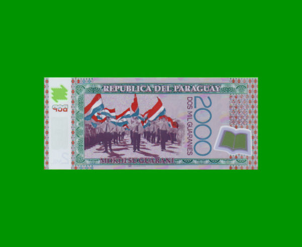 BILLETE DE
  PARAGUAY 2.000,00 GUARANIES POLYMERO, PICK 228b, ESTADO SIN CIRCULAR .- - Imagen 2