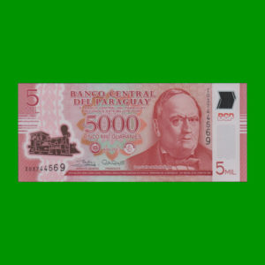 BILLETE DE
  PARAGUAY 5.000,00 GUARANIES POLYMERO, PICK 234c, ESTADO SIN CIRCULAR .-