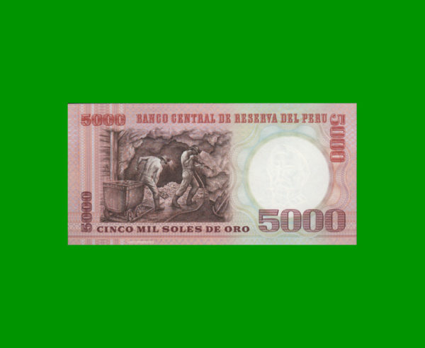 BILLETE DE
  PERU 5.000,00 SOLES, PICK 117c, ESTADO SIN CIRCULAR.- - Imagen 2