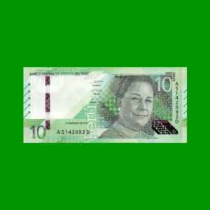 BILLETE DE
  PERU 10,00 SOLES, PICK NEW, ESTADO SIN CIRCULAR.-