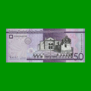BILLETE DE
  REPUBLICA DOMINICANA 50,00 PESOS, PICK 189, ESTADO SIN CIRCULAR.-