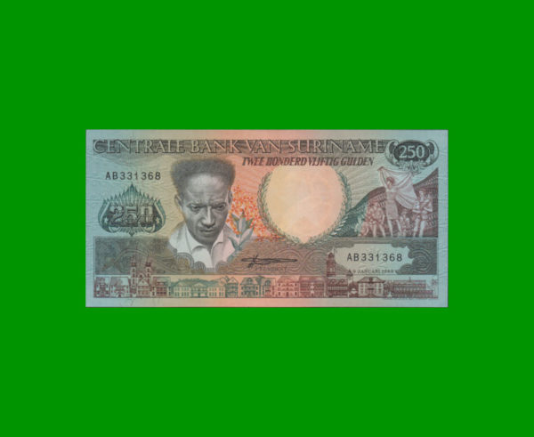 BILLETE DE
  SURINAME 250,00 GULDEN, PICK 134, ESTADO SIN CIRCULAR.-