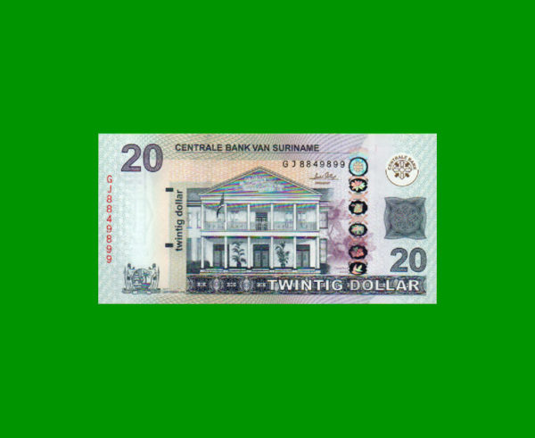 BILLETE DE
  SURINAME 20,00 GULDEN, PICK 164a, ESTADO SIN CIRCULAR.-