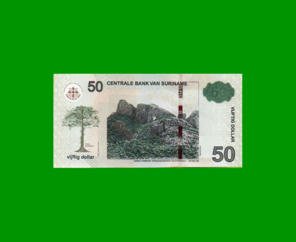 BILLETE DE  SURINAME 50,00 GULDEN, PICK 165b, ESTADO SIN CIRCULAR.- - Imagen 2
