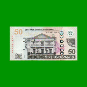 BILLETE DE  SURINAME 50,00 GULDEN, PICK 165b, ESTADO SIN CIRCULAR.-