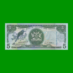 BILLETE DE
  TRINIDAD Y TOBAGO 5,00 DOLARES, PICK 47, ESTADO SIN CIRCULAR.-