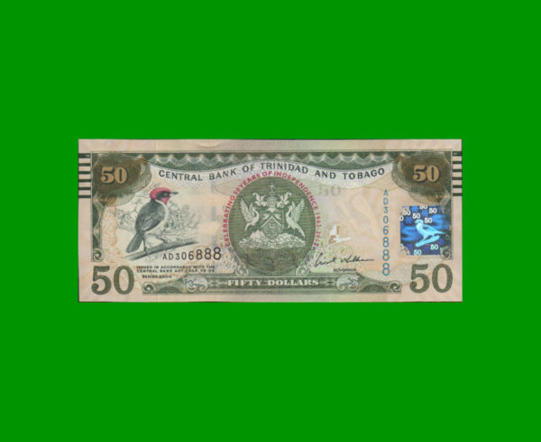 BILLETE DE
  TRINIDAD Y TOBAGO 50,00 DOLARES, PICK 50, ESTADO SIN CIRCULAR.-