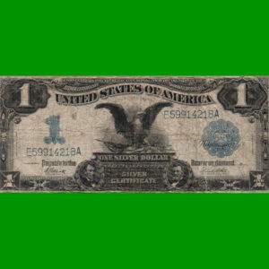 BILLETE DE
  USA 1,00 DOLAR, PICK 338, AÑO 1899, AGUILA NEGRA, ESTADO BUENO.-