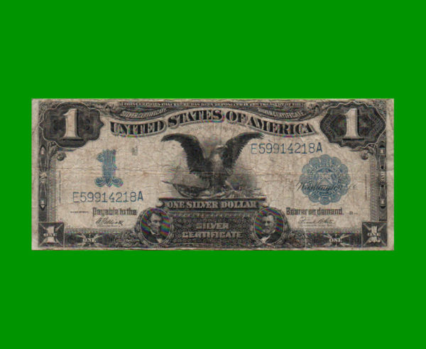 BILLETE DE
  USA 1,00 DOLAR, PICK 338, AÑO 1899, AGUILA NEGRA, ESTADO BUENO.-