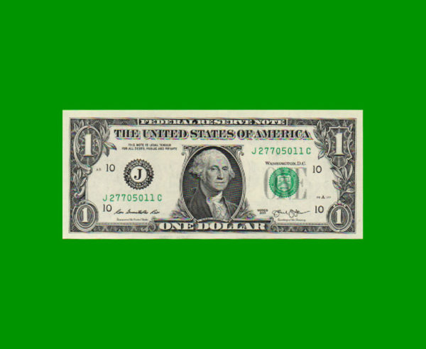 BILLETE DE
  USA 1,00 DÓLAR SELLO VERDE, PICK 537, ESTADO SIN CIRCULAR.-