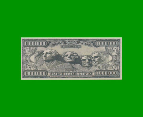 BILLETE DE
  USA 1.000.000,00 DOLARES FANTASIA, ESTADO SIN CIRCULAR.- - Imagen 2