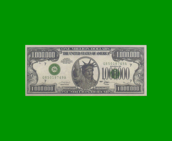 BILLETE DE
  USA 1.000.000,00 DOLARES FANTASIA, ESTADO SIN CIRCULAR.-